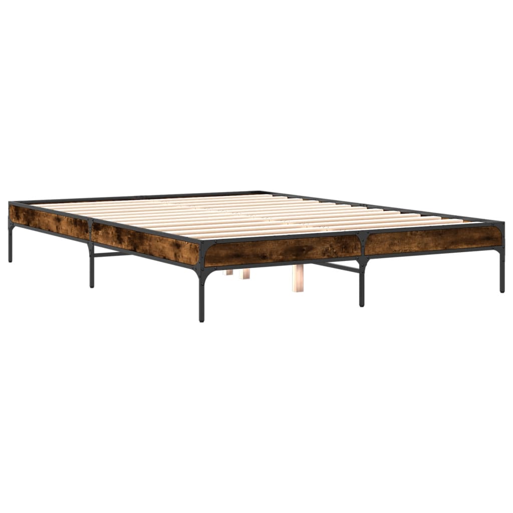 Cadre de lit sans matelas chêne fumé 150x200 cm - XIOS