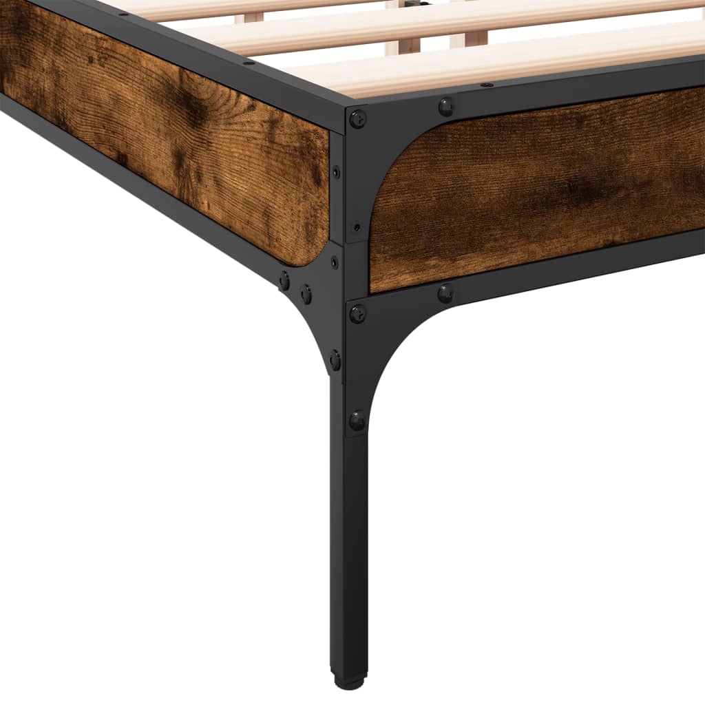 Cadre de lit sans matelas chêne fumé 150x200 cm - XIOS