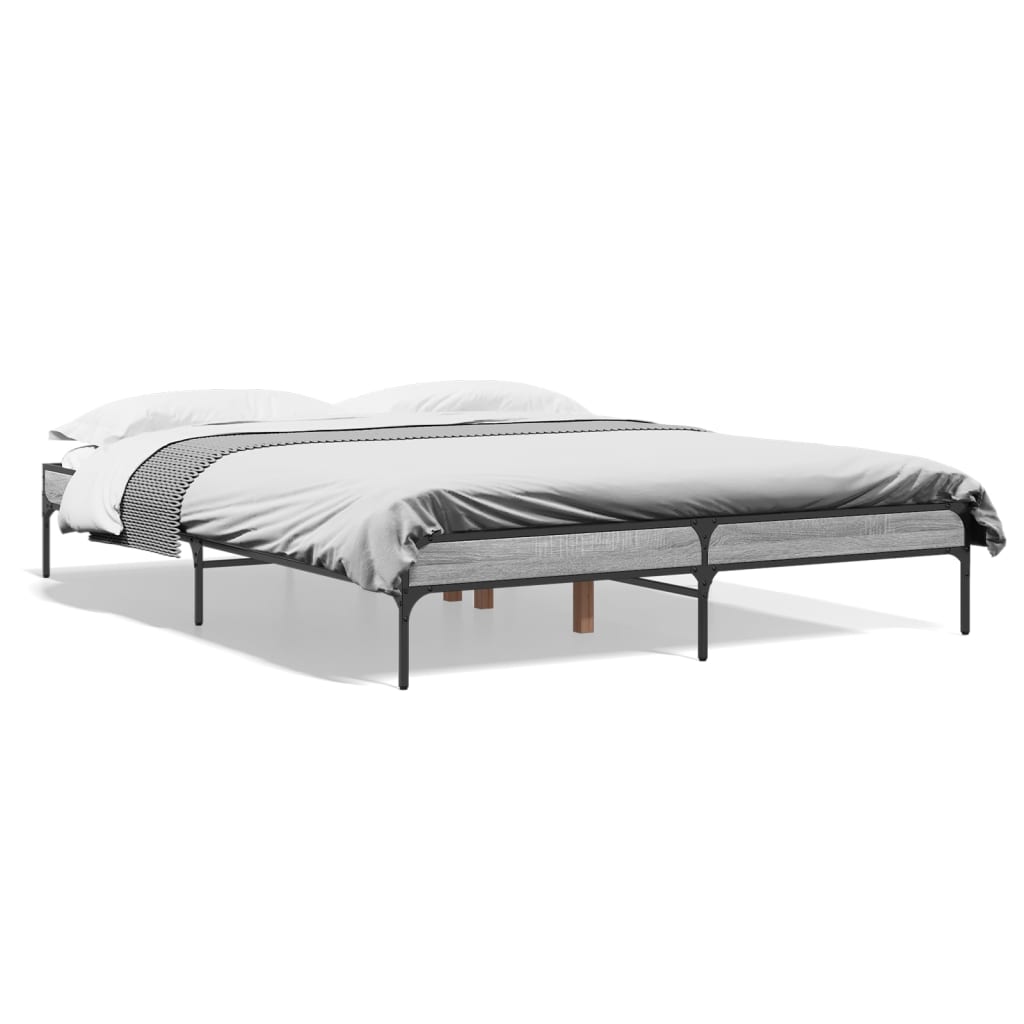 Cadre de lit sans matelas sonoma gris 150x200 cm - XIOS