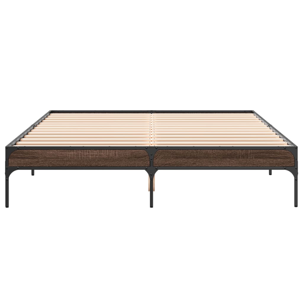 Cadre de lit sans matelas chêne marron 150x200 cm - XIOS