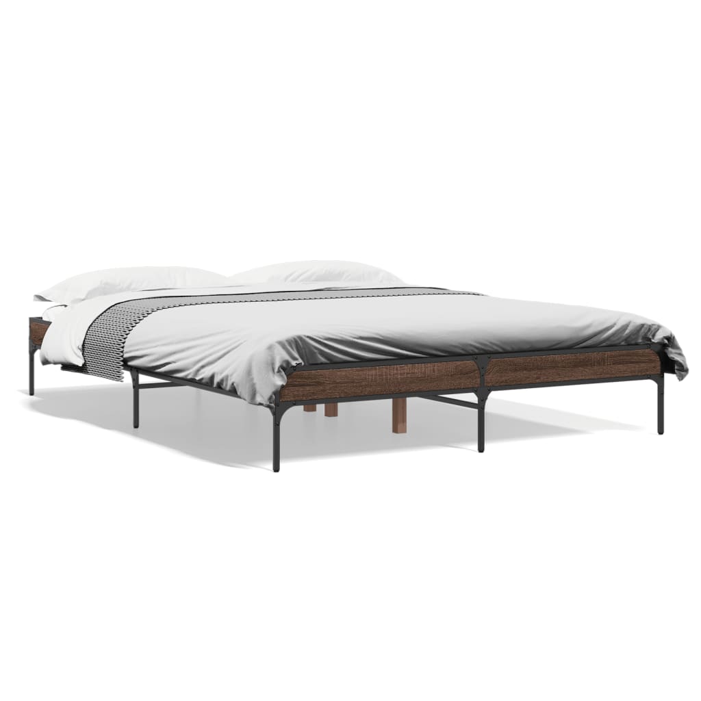 Cadre de lit sans matelas chêne marron 140x200 cm - XIOS