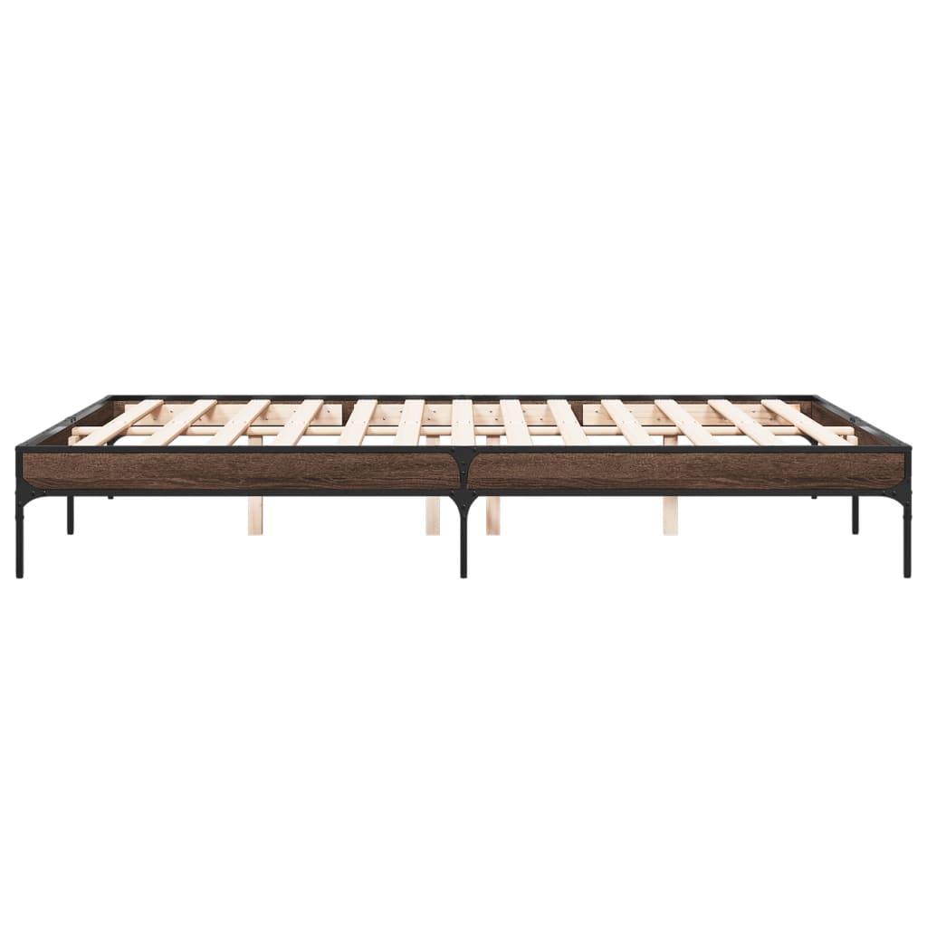 Cadre de lit sans matelas chêne marron 140x200 cm - XIOS