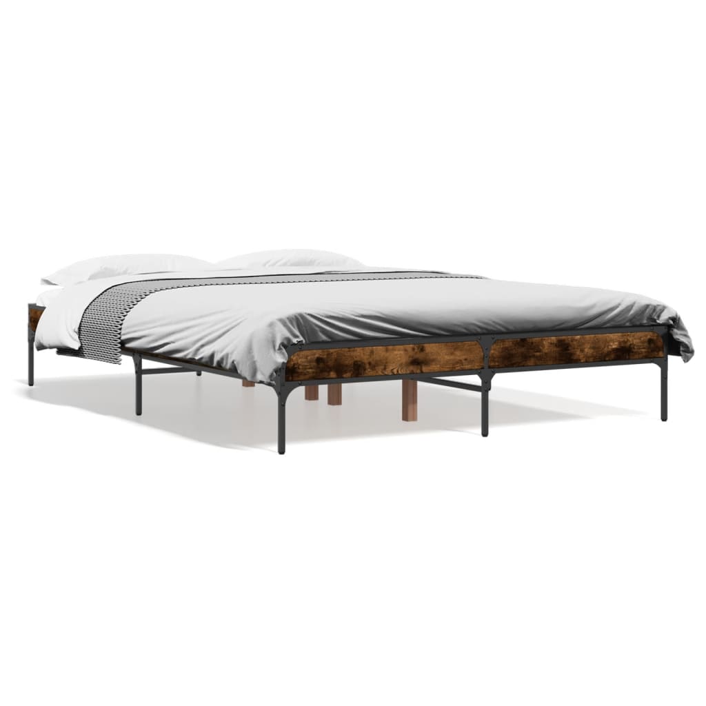 Cadre de lit sans matelas chêne fumé 120x200 cm - XIOS