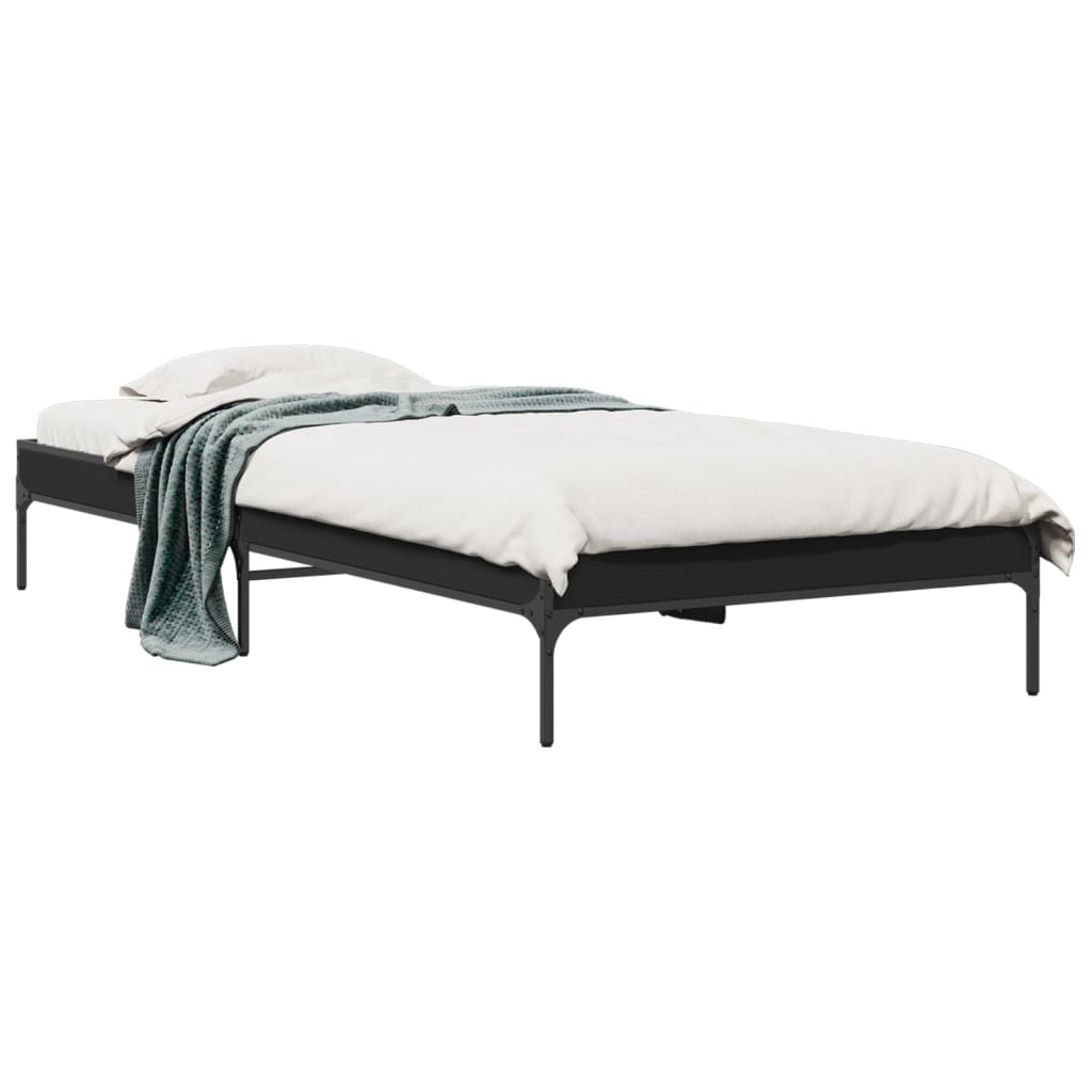 Cadre de lit sans matelas noir 100x200 cm - XIOS