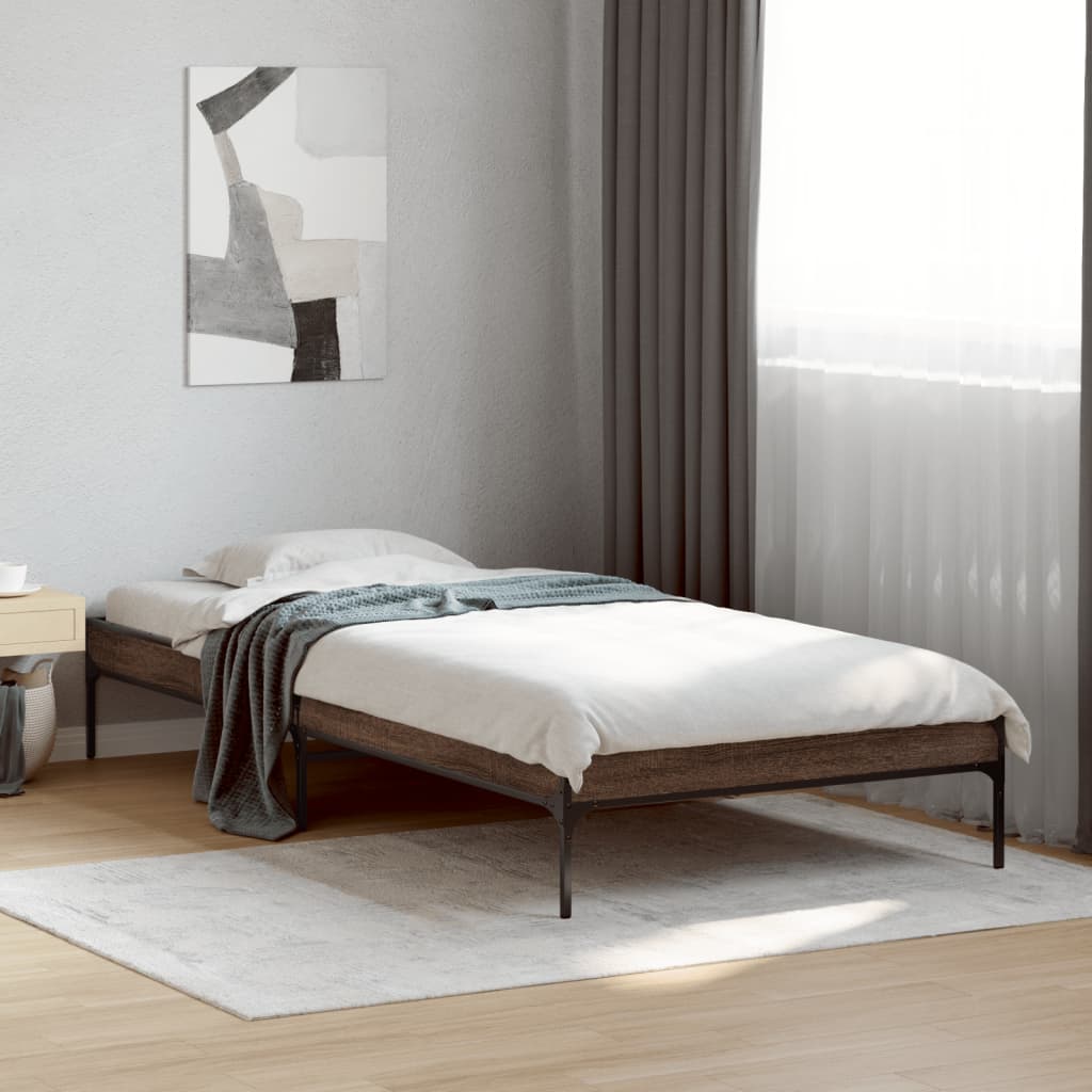 Cadre de lit sans matelas chêne marron 90x200 cm - XIOS