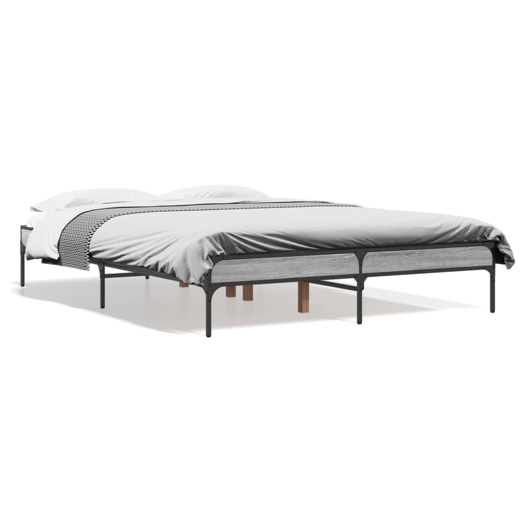 Cadre de lit sans matelas sonoma gris 135x190 cm - XIOS