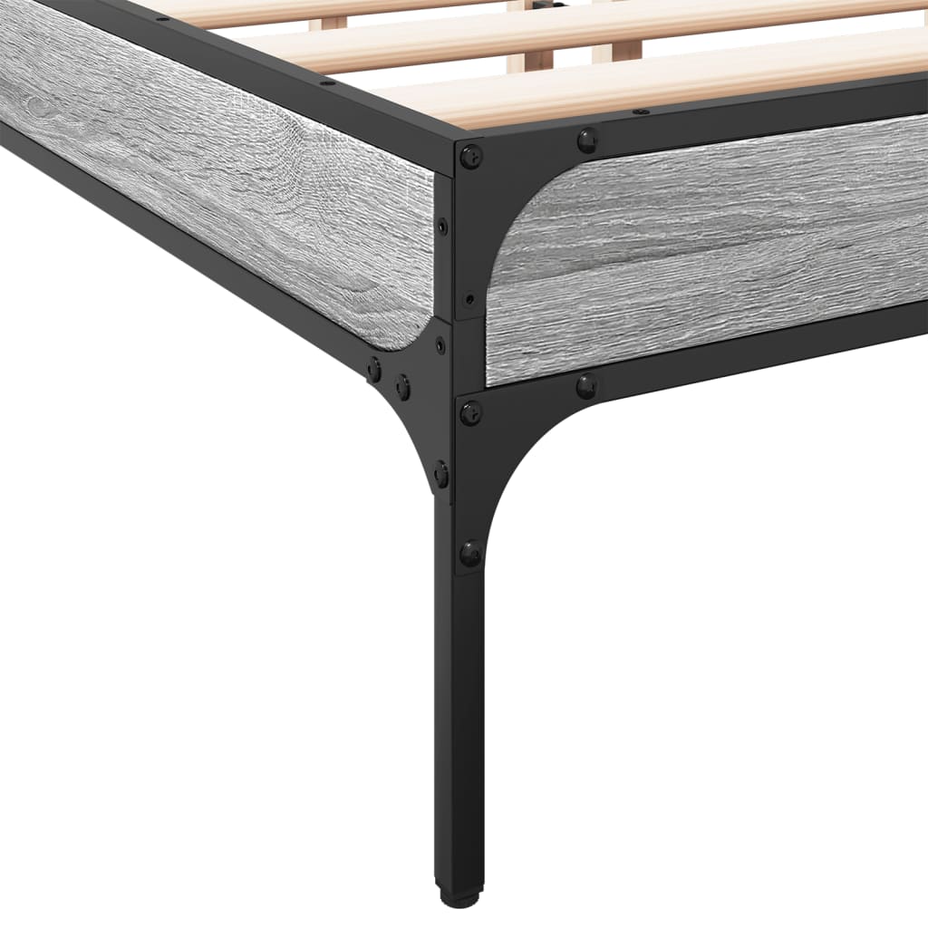 Cadre de lit sans matelas sonoma gris 135x190 cm - XIOS