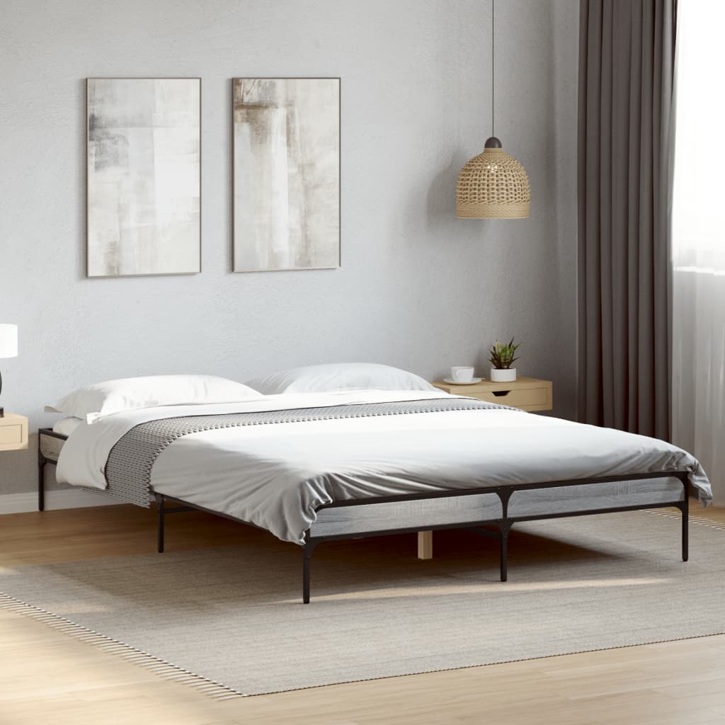 Cadre de lit sans matelas sonoma gris 135x190 cm - XIOS