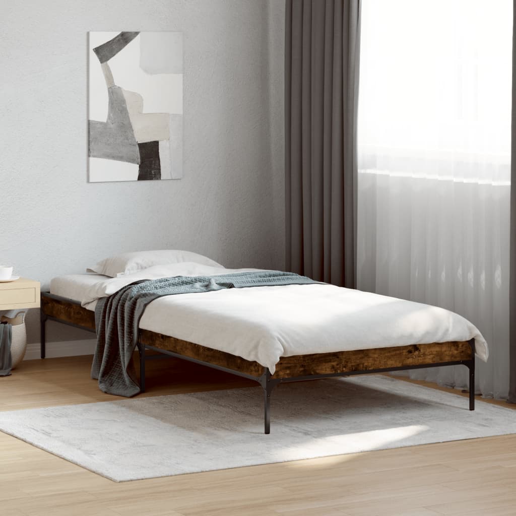 Cadre de lit sans matelas chêne fumé 90x190 cm - XIOS