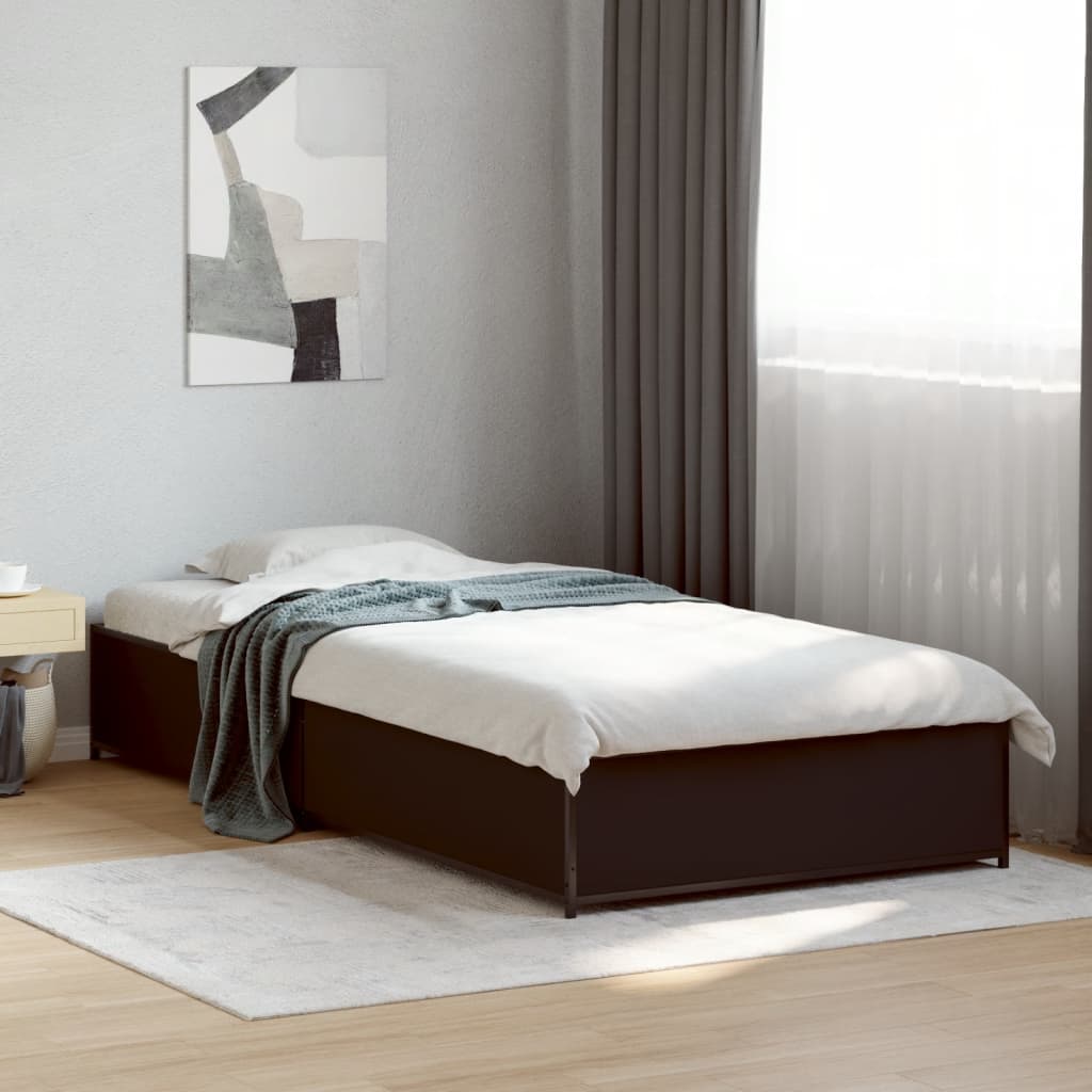 Cadre de lit sans matelas noir 100x200 cm - XIOS