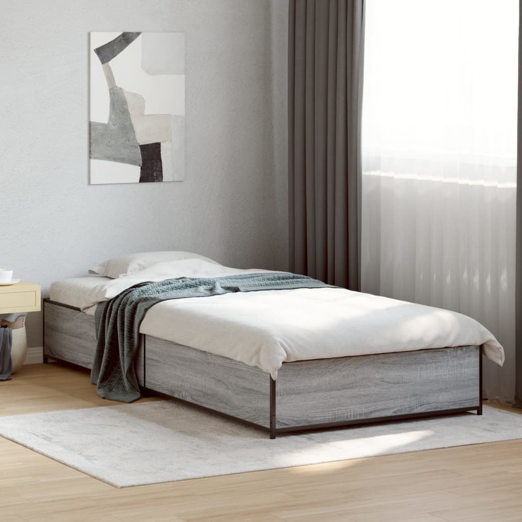 Cadre de lit sans matelas sonoma gris 100x200 cm - XIOS