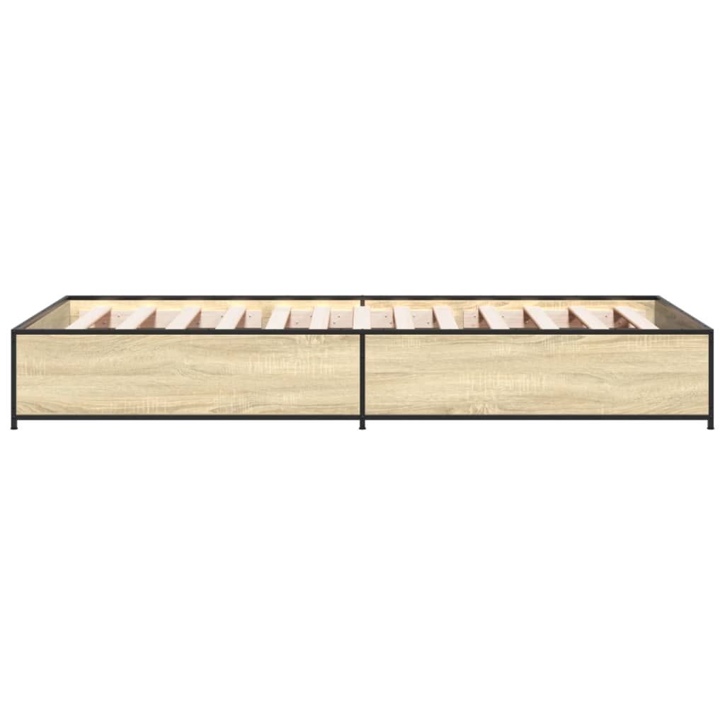 Cadre de lit sans matelas chêne sonoma 75x190 cm