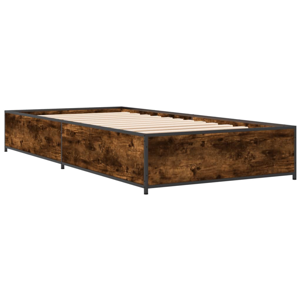 Cadre de lit sans matelas chêne fumé 75x190 cm - XIOS