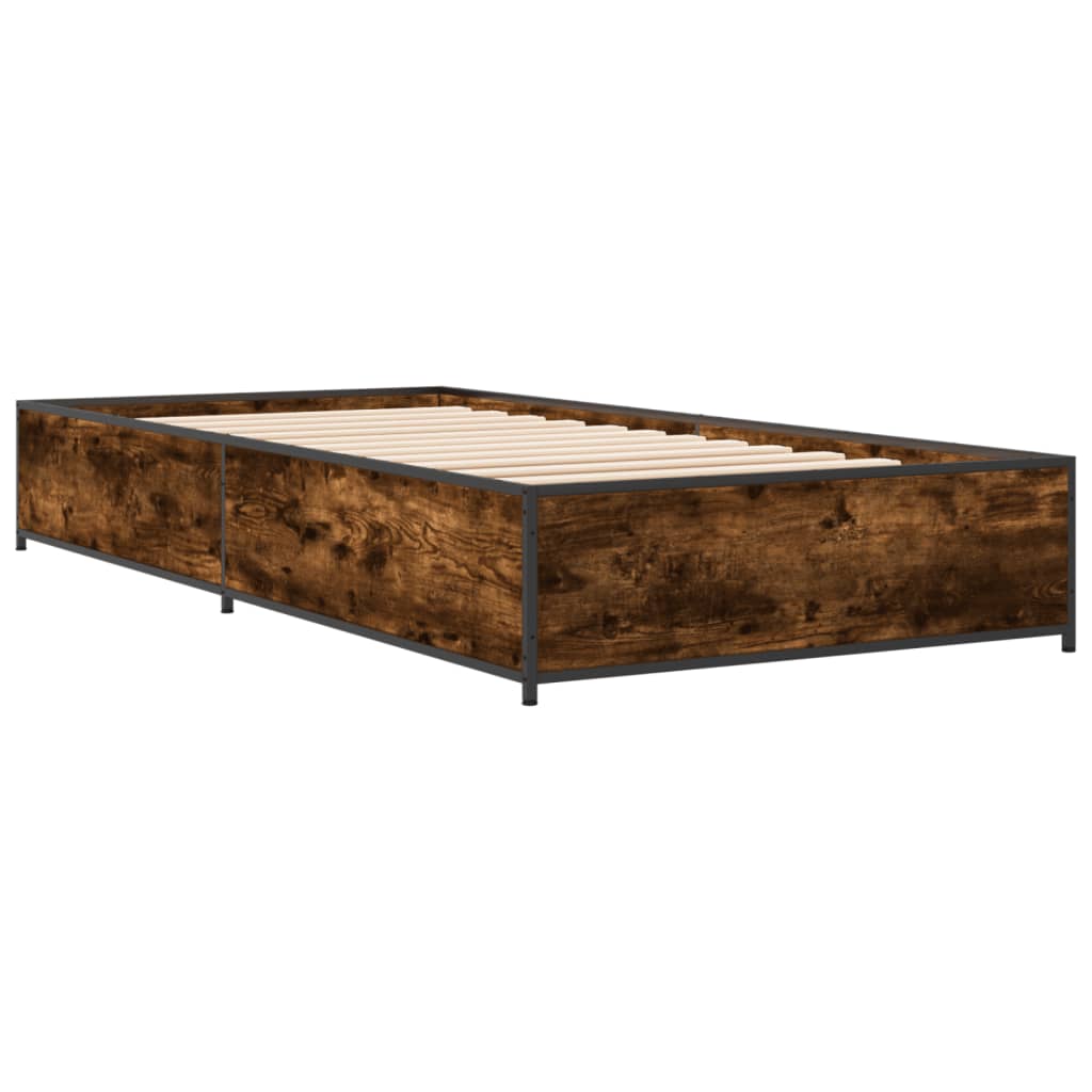 Cadre de lit sans matelas chêne fumé 75x190 cm - XIOS