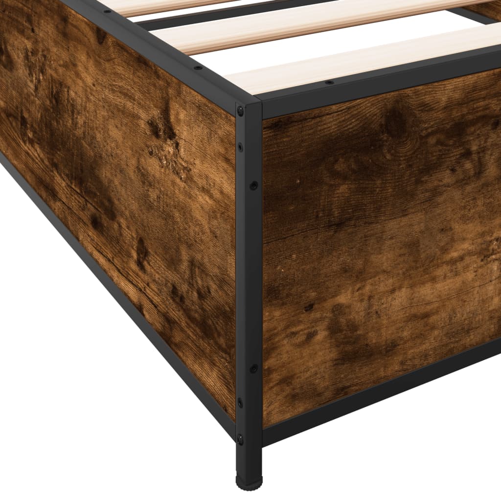 Cadre de lit sans matelas chêne fumé 75x190 cm - XIOS