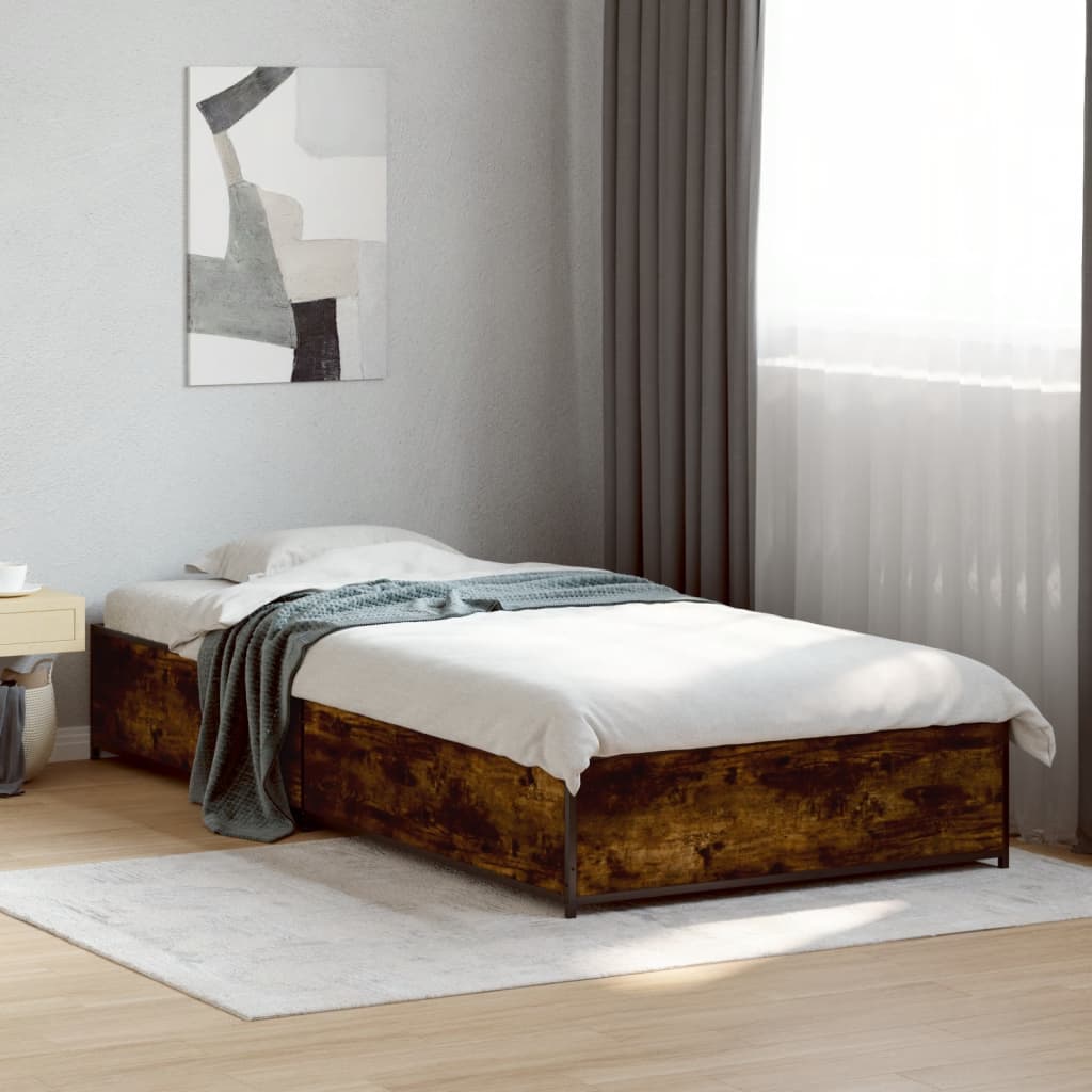 Cadre de lit sans matelas chêne fumé 75x190 cm - XIOS