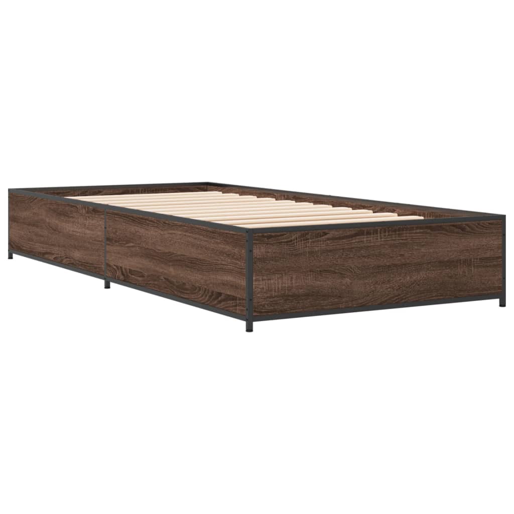 Cadre de lit sans matelas chêne marron 75x190 cm - XIOS