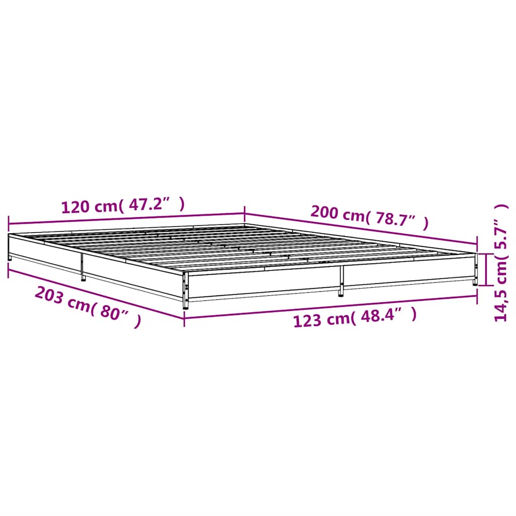 Cadre de lit sans matelas chêne sonoma 120x200 cm - XIOS