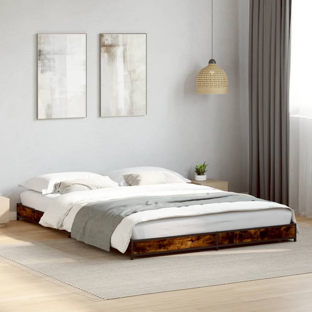 Cadre de lit sans matelas chêne fumé 120x200 cm - XIOS