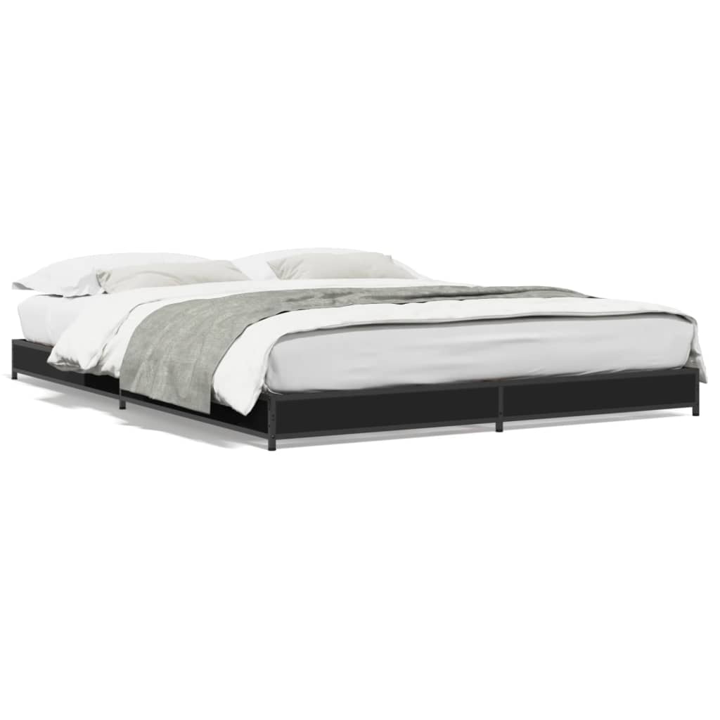 Cadre de lit sans matelas noir 135x190 cm - XIOS