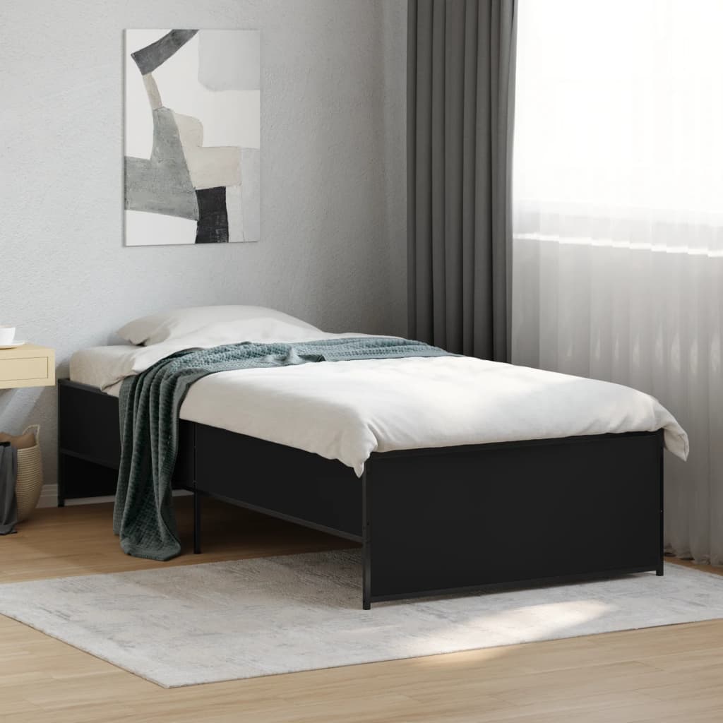 Cadre de lit sans matelas noir 100x200 cm - XIOS