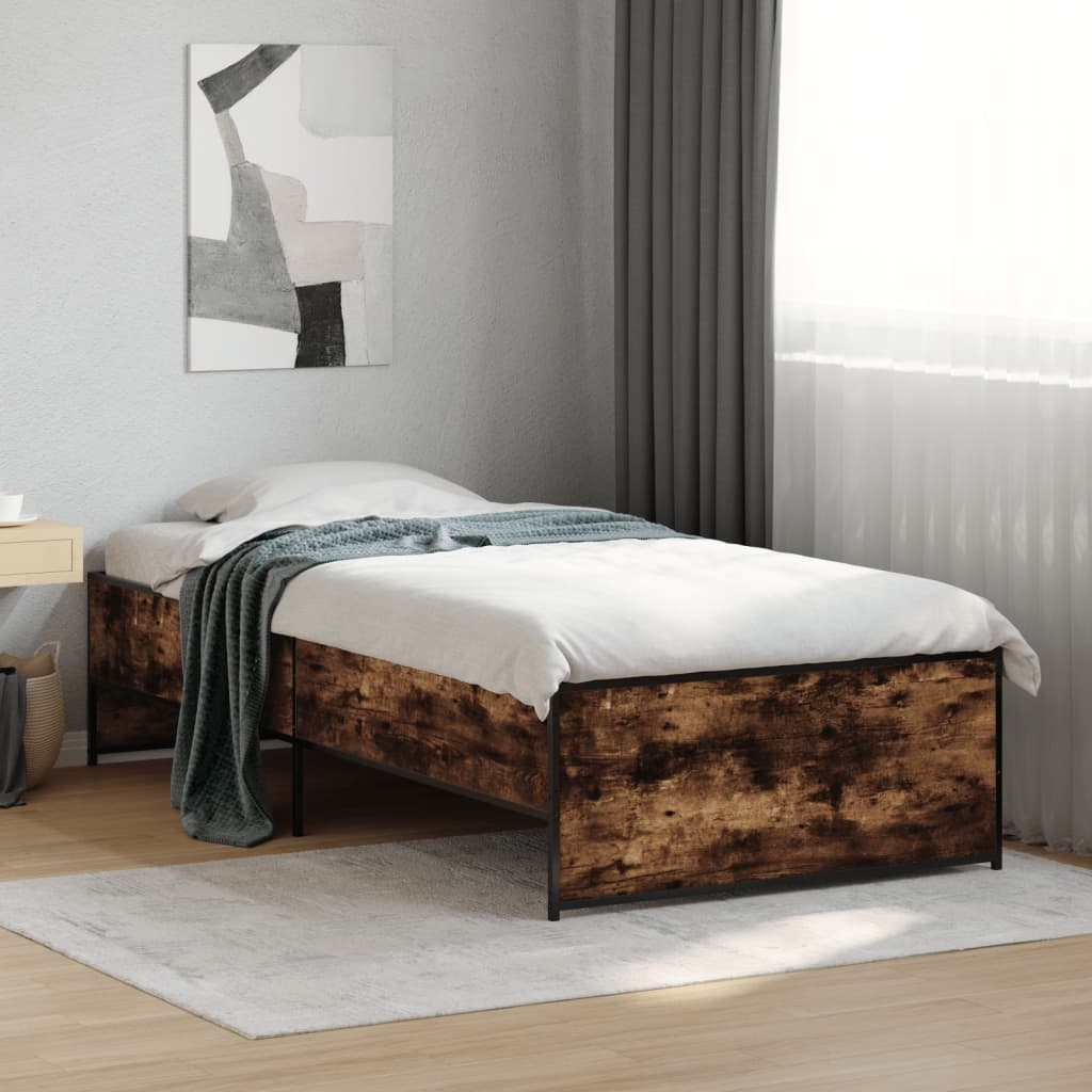 Cadre de lit sans matelas chêne fumé 90x200 cm - XIOS