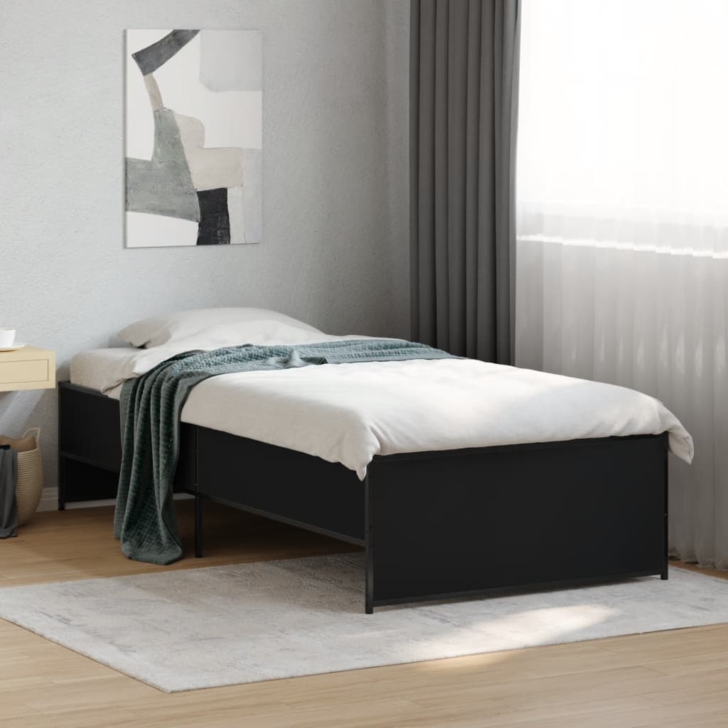 Cadre de lit sans matelas noir 90x190 cm - XIOS