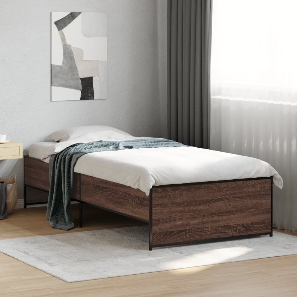 Cadre de lit sans matelas chêne marron 90x190 cm - XIOS
