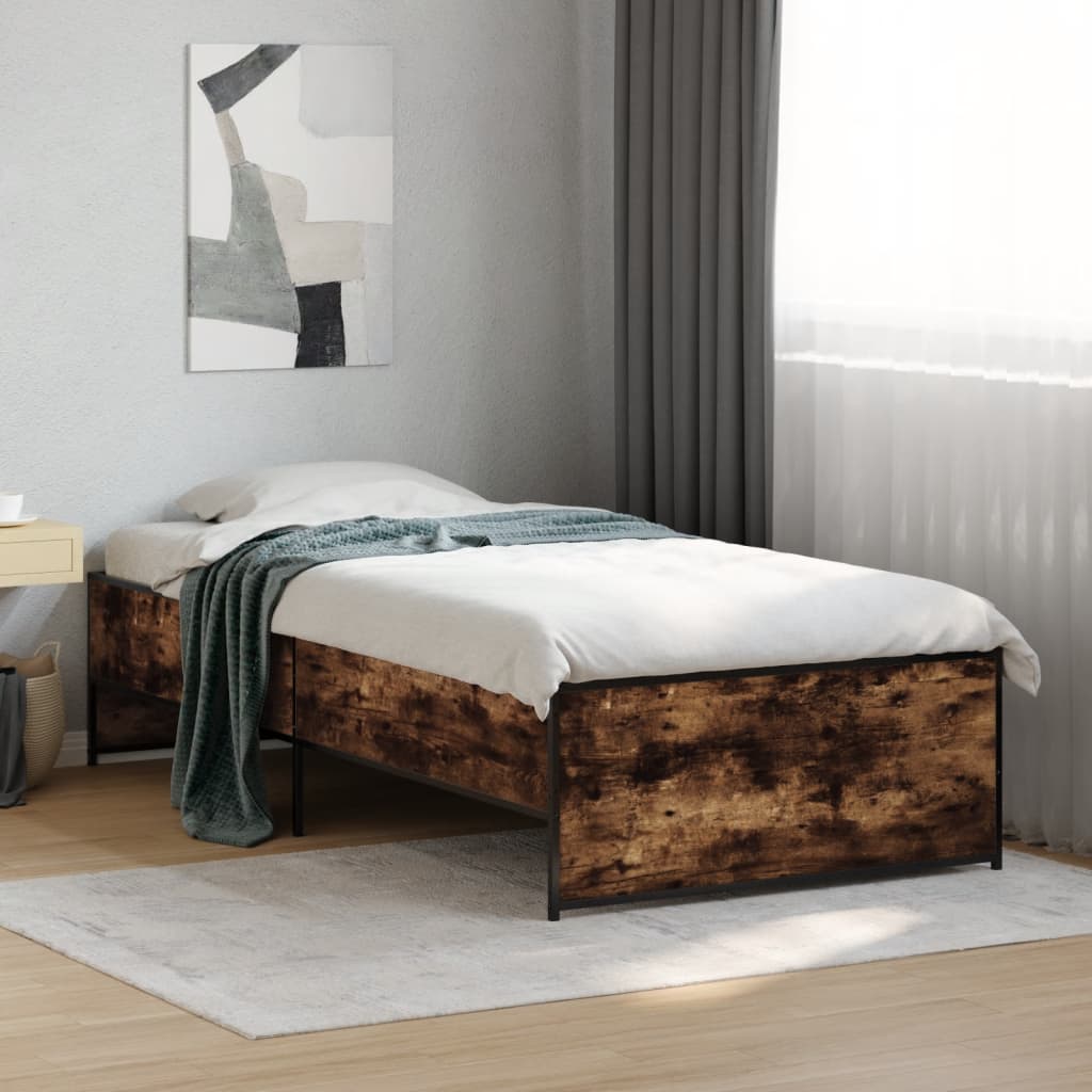 Cadre de lit sans matelas chêne fumé 75x190 cm - XIOS