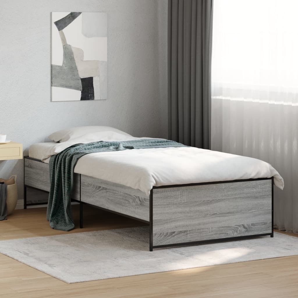 Cadre de lit sans matelas sonoma gris 75x190 cm - XIOS