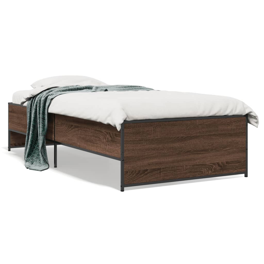 Cadre de lit sans matelas chêne marron 75x190 cm - XIOS