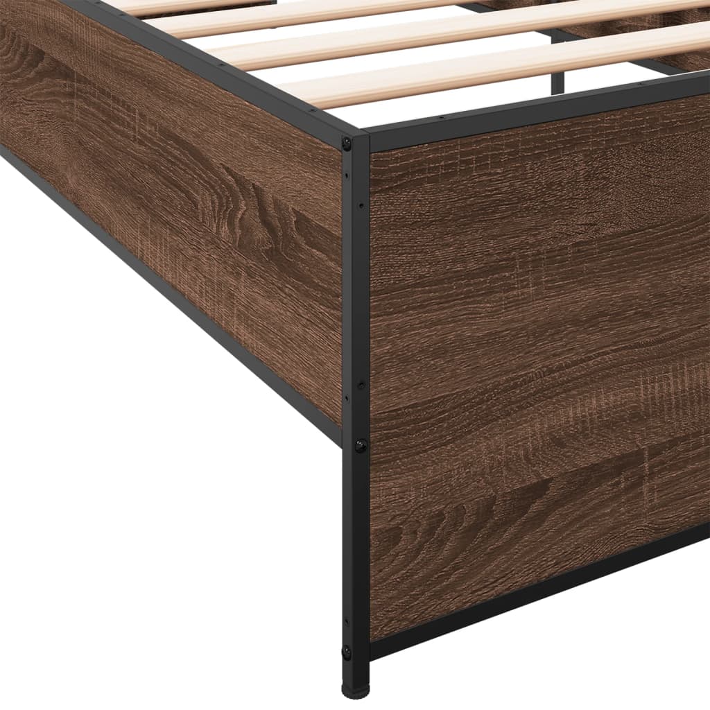 Cadre de lit sans matelas chêne marron 75x190 cm - XIOS