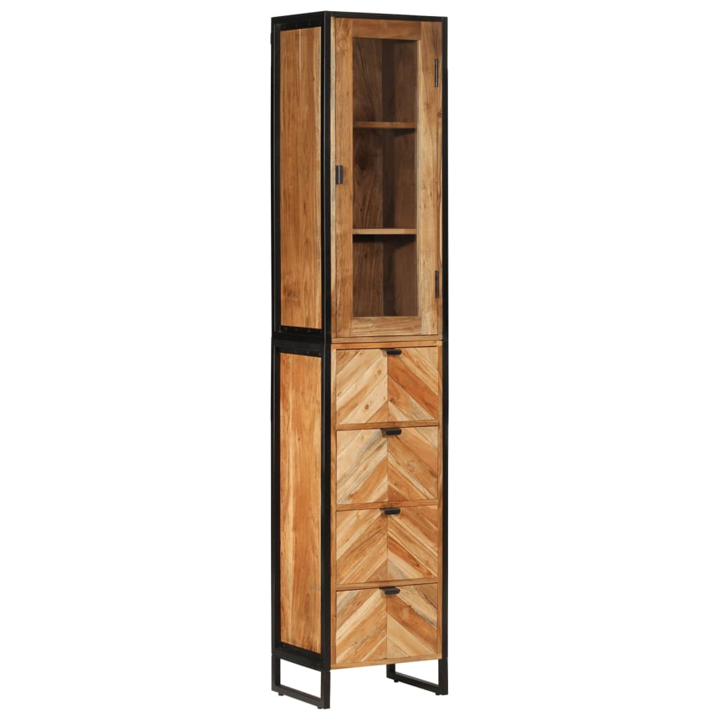 Armoire de salle de bain 40x27x190 cm bois massif d'acacia - XIOS