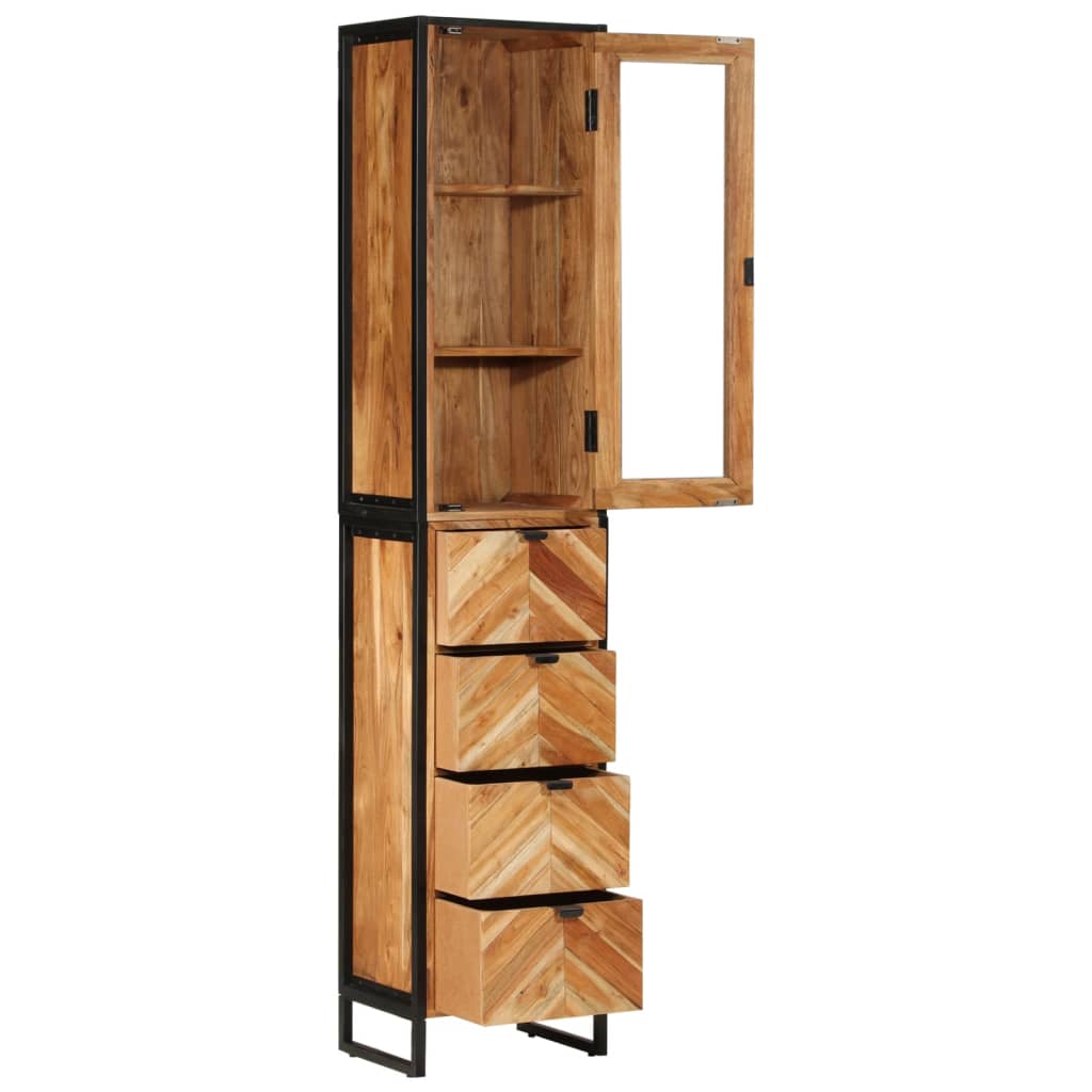 Armoire de salle de bain 40x27x190 cm bois massif d'acacia - XIOS