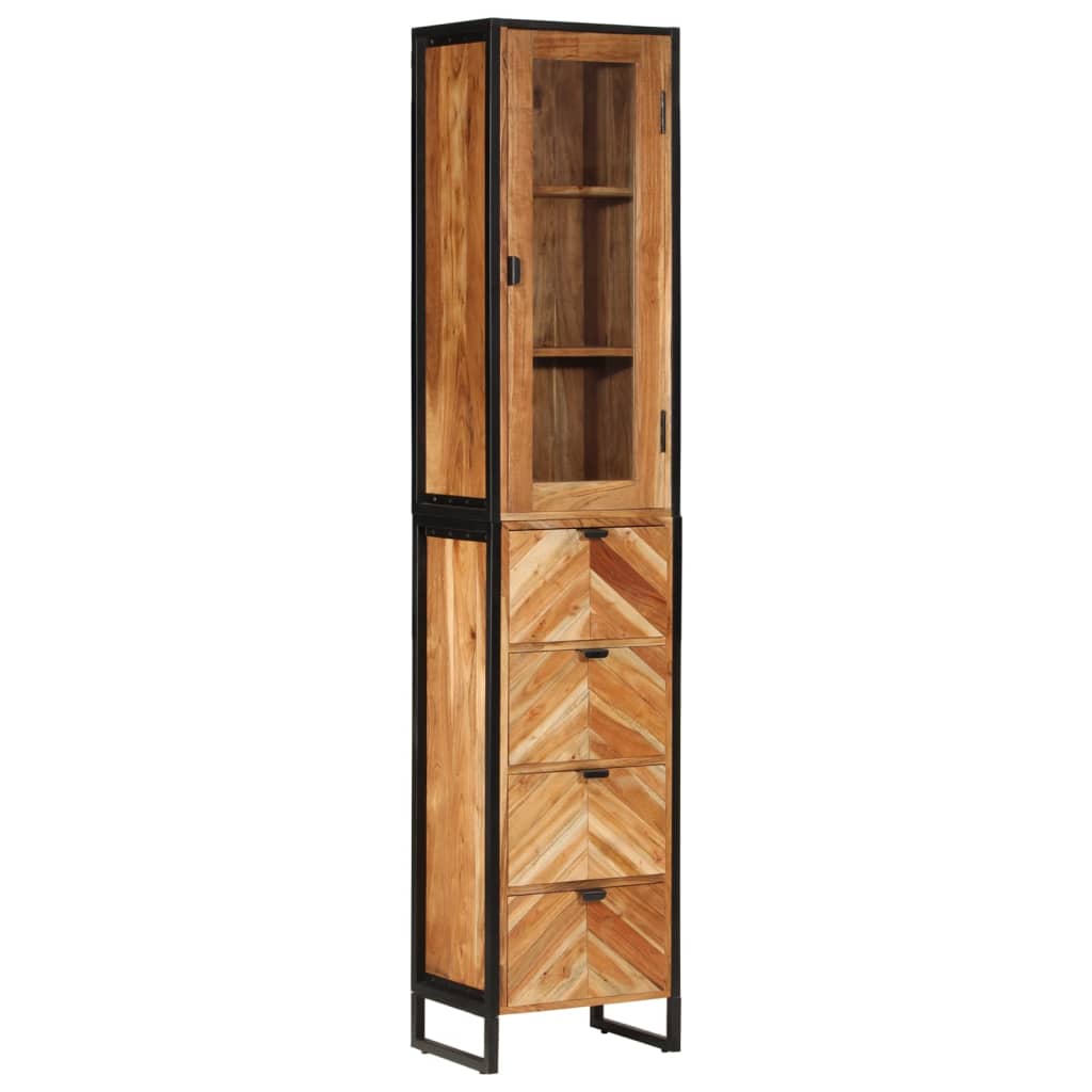 Armoire de salle de bain 40x27x190 cm bois massif d'acacia - XIOS