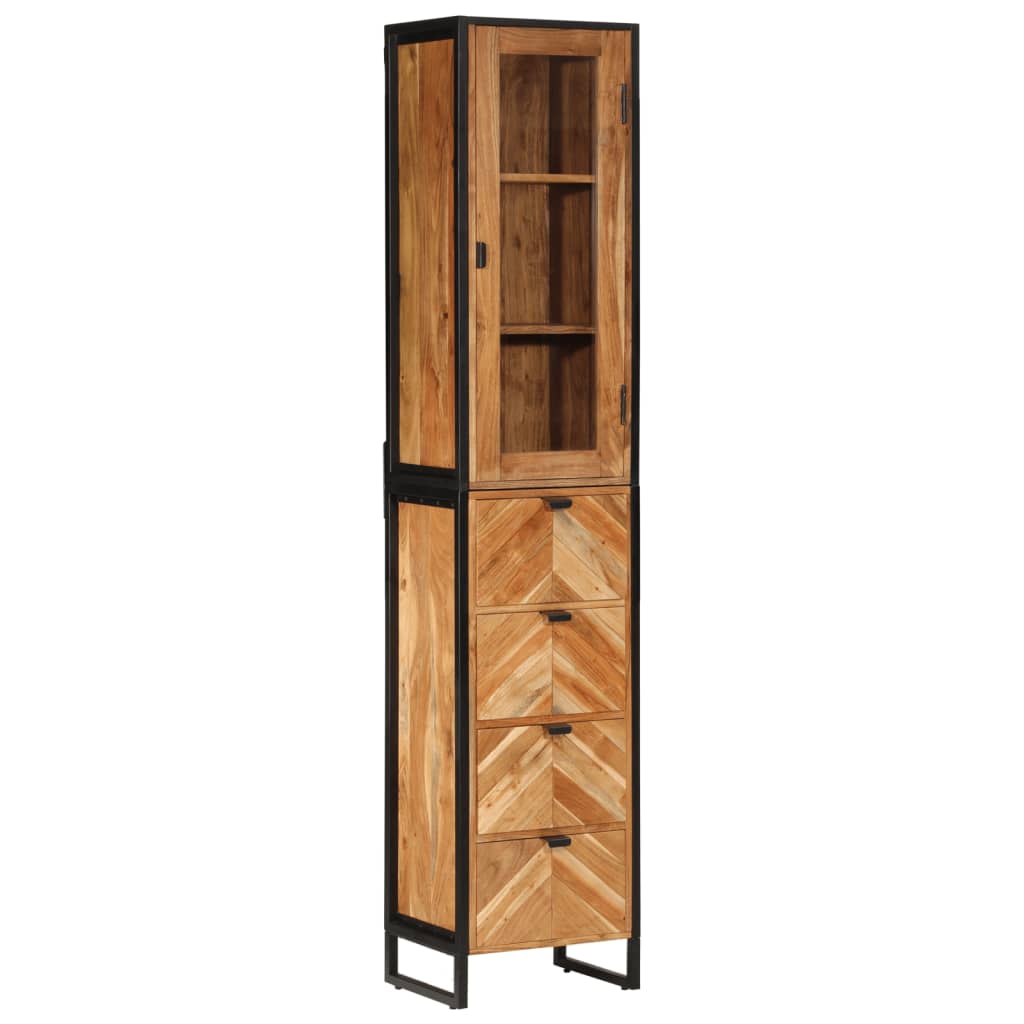 Armoire de salle de bain 40x27x190 cm bois massif d'acacia