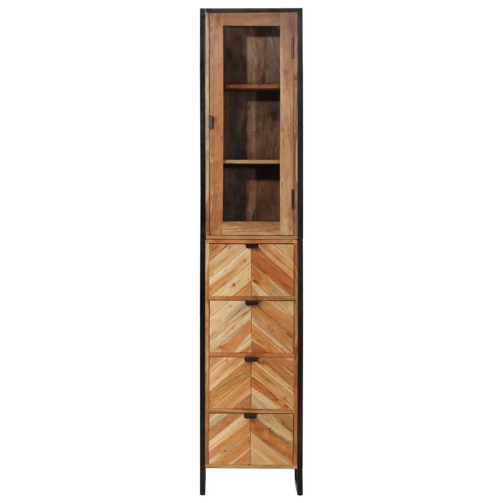 Armoire de salle de bain 40x27x190 cm bois massif d'acacia - XIOS