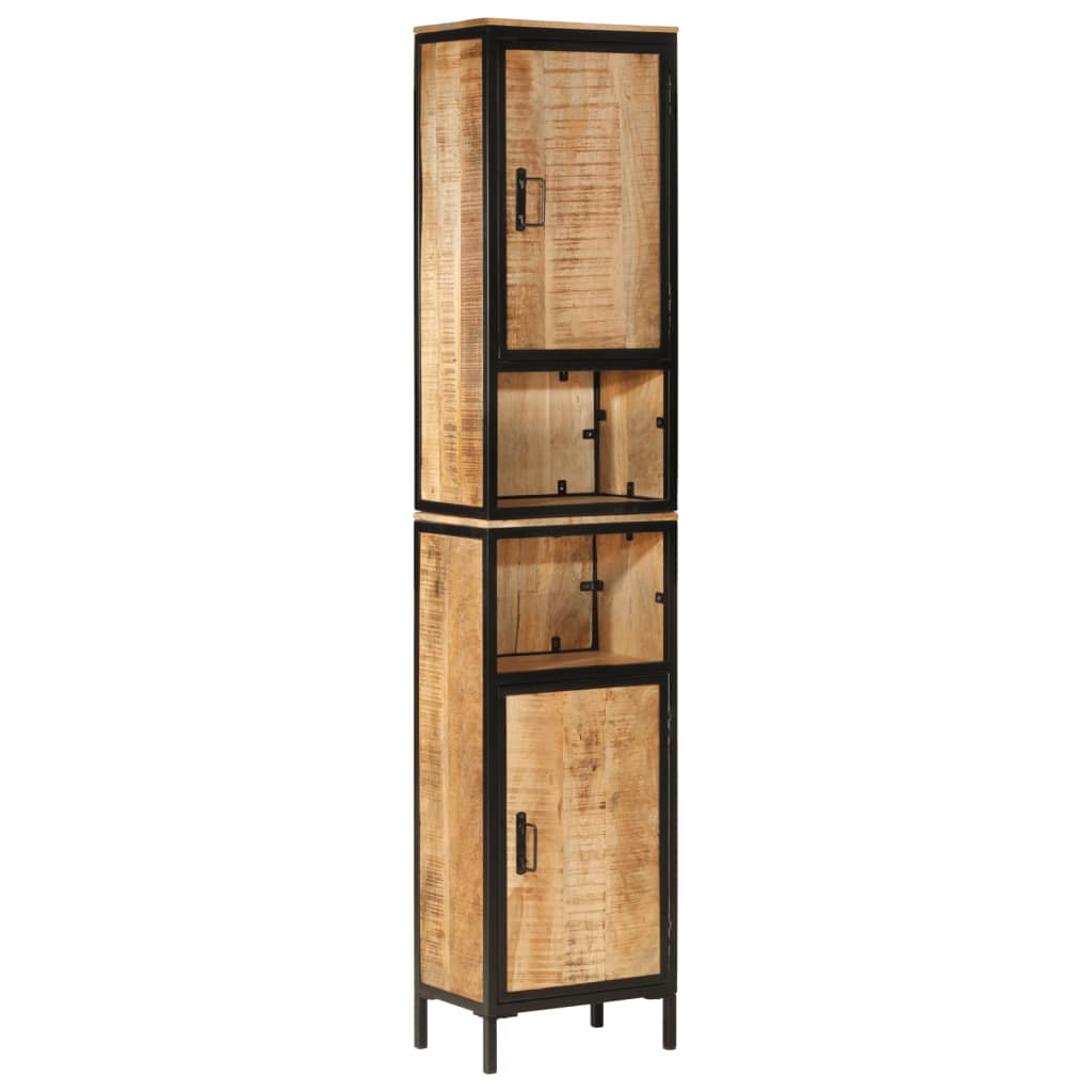 Ensemble de meubles salle de bain 3 pcs fer et bois de manguier