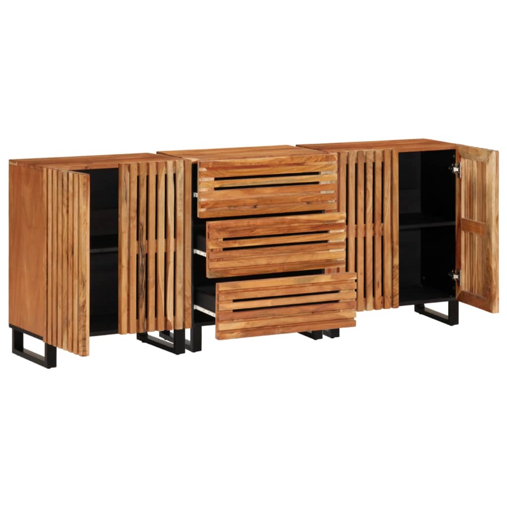 Buffets 3 pcs 60x34x75 cm bois d'acacia massif - XIOS
