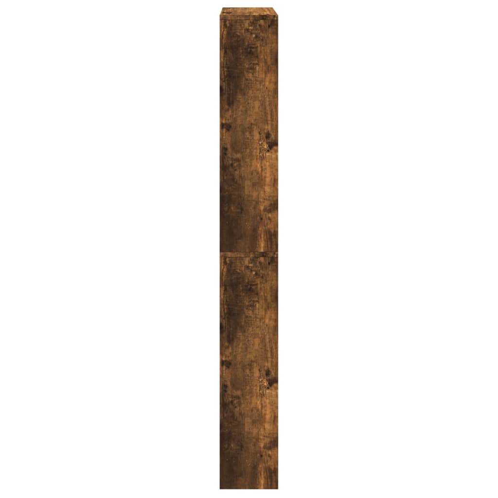 Armoire à chaussures miroir à 4 niveaux chêne fumé 63x17x134 cm - XIOS