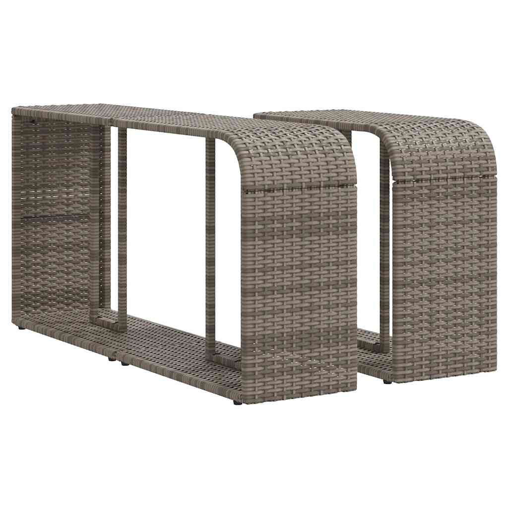 Salon de jardin 11 pcs avec coussins gris clair résine tressée