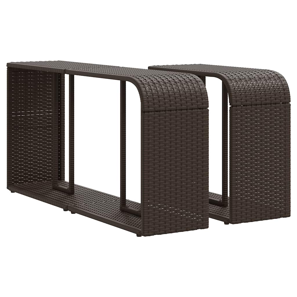 Ensemble de canapé de jardin 11 pcs avec coussins marron résine tressée