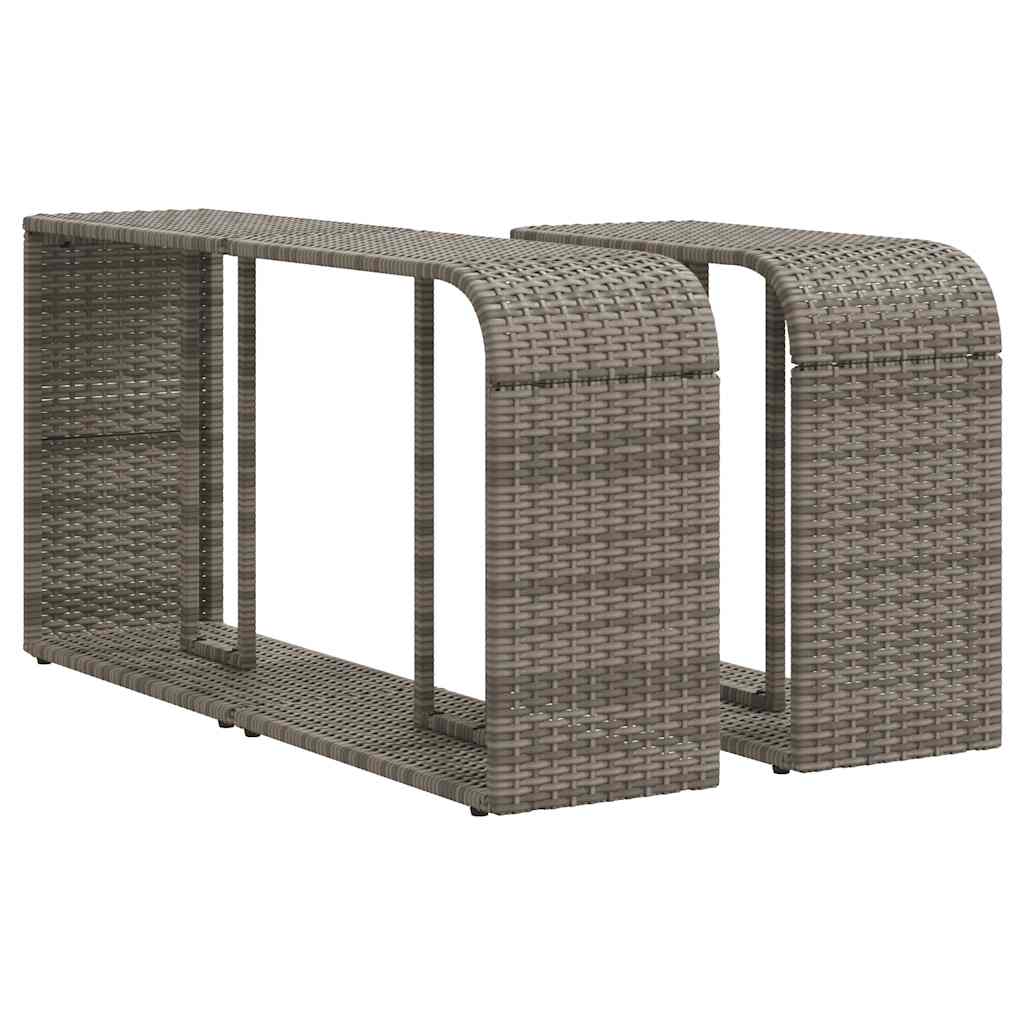 Ensemble de canapé de jardin 11 pcs avec coussins gris résine tressée