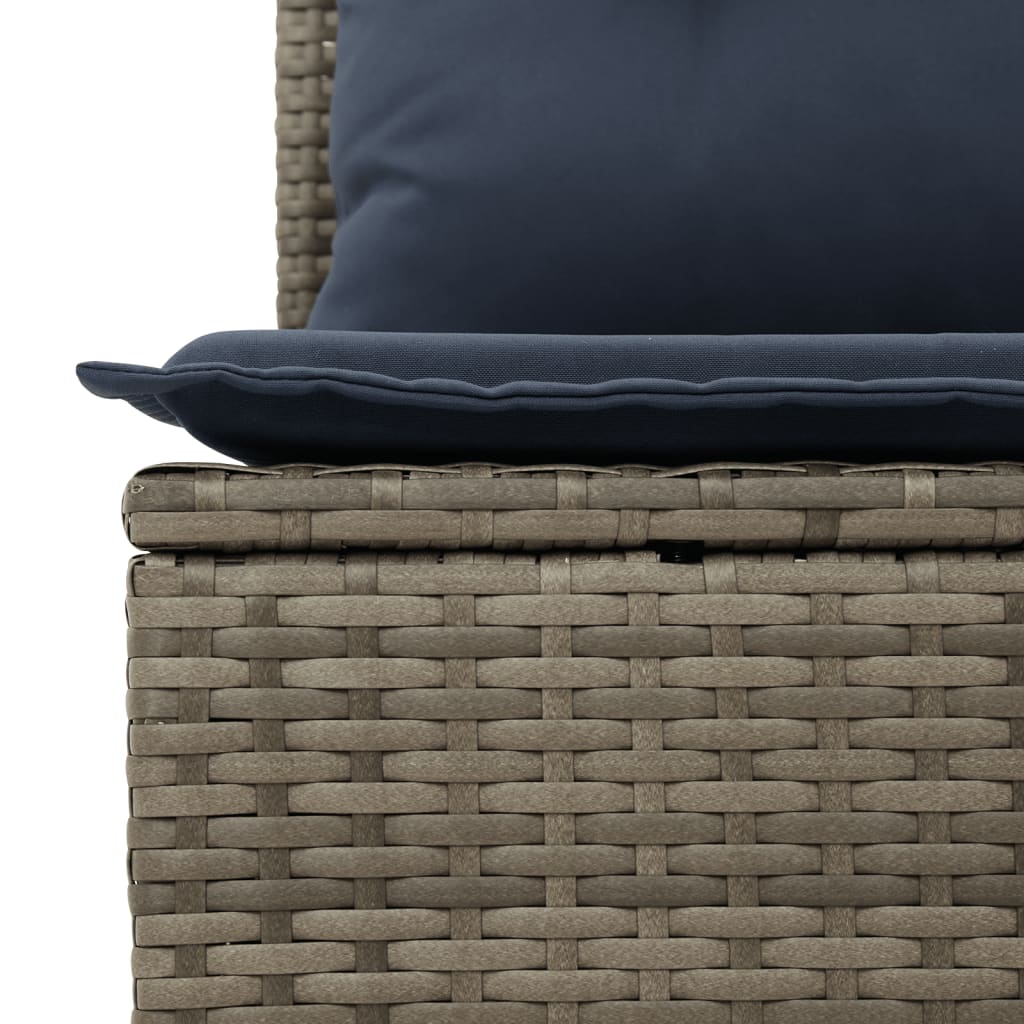 Ensemble de canapé de jardin 9 pcs avec coussins gris résine tressée