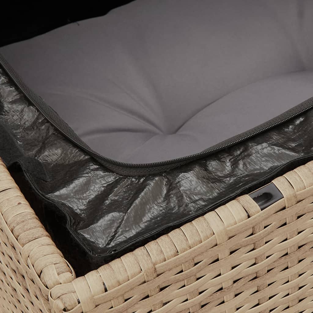 Salon de jardin avec coussins 4pcs mélange beige résine tressée