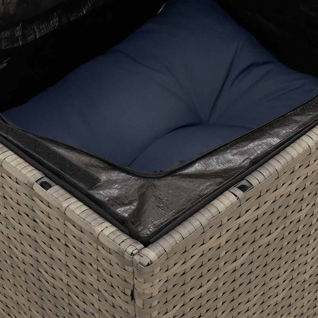 Salon de jardin 9 pcs avec coussins gris résine tressée