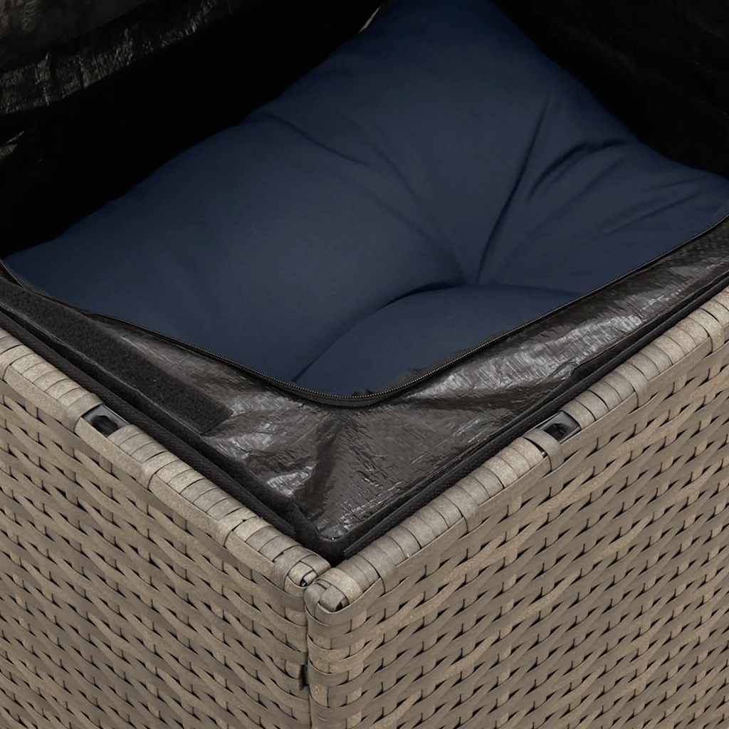 Ensemble de canapé de jardin 10 pcs avec coussins gris résine tressée
