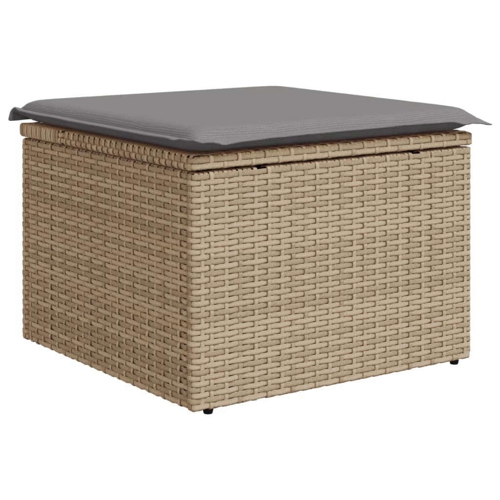 Salon de jardin avec coussins 6pcs mélange beige résine tressée
