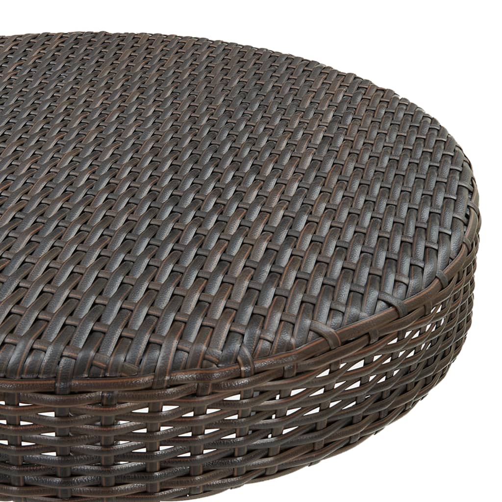 Ensemble de bar de jardin 3 pcs et coussins brun résine tressée