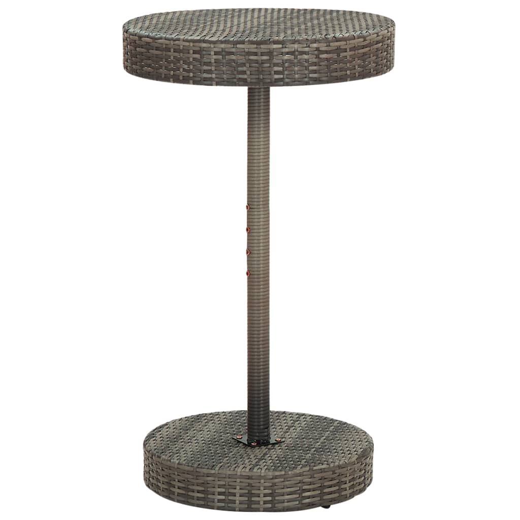 Ensemble de bar de jardin 3 pcs et coussins gris résine tressée
